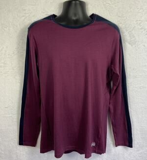 REI Co-op 100% Merino Wool Base Shirt Men’s XL Anti Odor Warm Burgundy